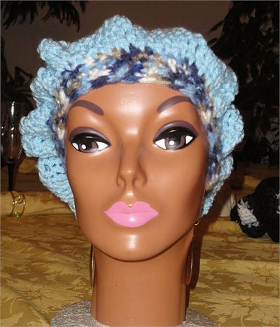 Baby Beret on Baby Blue Multitrimmed Crochet Slouchy Beret By Queen D